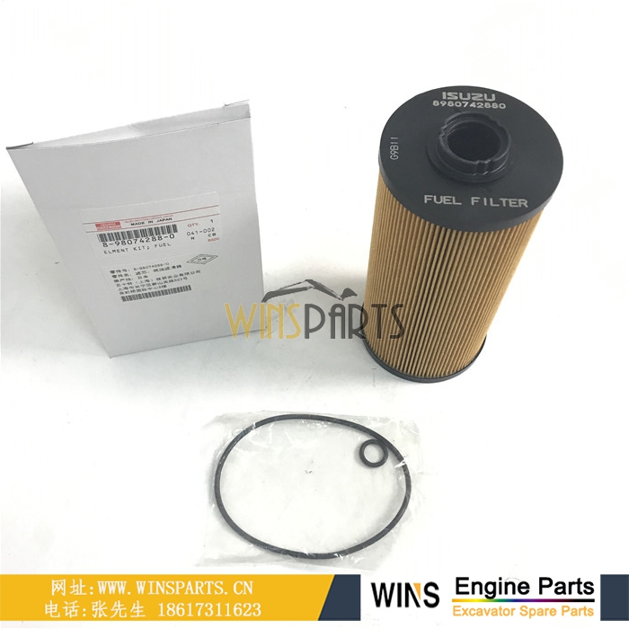 8-98074288-0 8980742880 五十铃6HK1 4HK1柴油发动机滤芯用于日立 ZX200-3 ZX270-3 ZX250-3 ZX330-3 ZX350-3 挖掘机滤芯配件