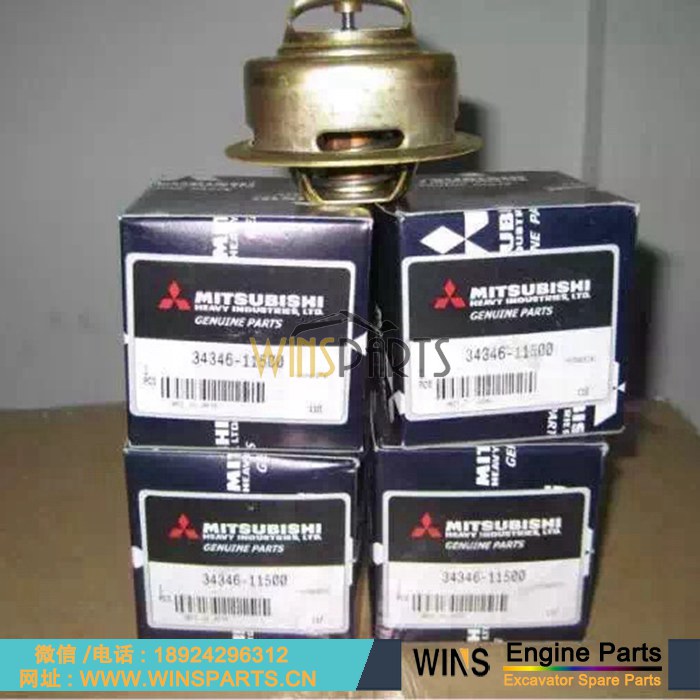 VA3434611500 34346-11500 3434611500 <a href=http://www.winsparts.cn/Engine-Mitsubishi.html target='_blank'>三菱</a> 卡特 S6K C6.4 S4K C4.2 发动机 恒温器 节温器 用于神钢 SK130-10 SK140-10 卡特E320C 320B 挖掘机配件