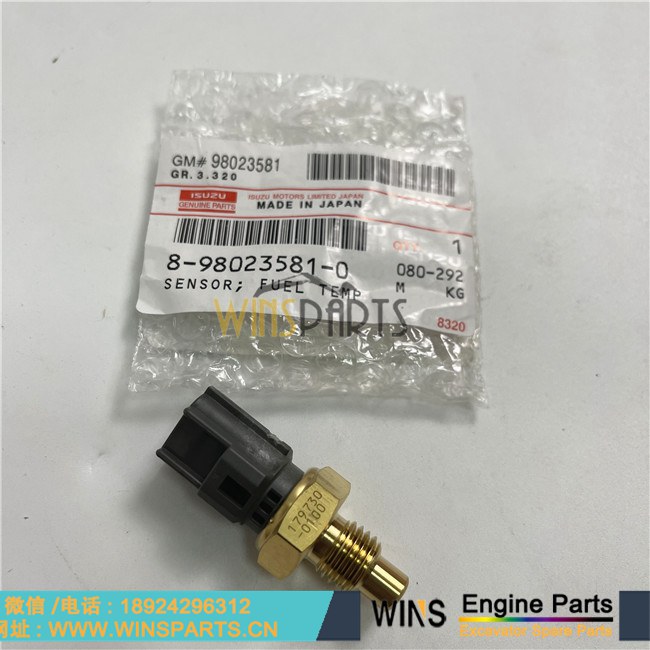 8-98023581-0 8980235810 8-98023-581-0 898023-5810 原装 五十铃 4HK1 6HK1 4JJ1 发动机 燃油感应器 柴油 温度 传感器 用于<a href=https://www.winsparts.cn/riliwajueji.html target='_blank'>日立</a>挖掘机配件