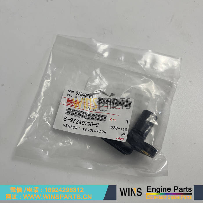 8-97240790-0 8972407900 8-97240-790-0 原装日本 ISUZU 五十铃 4BG1T 6BG1T发动机 转速传感器 凸轮轴传感器 曲轴传感器 用于<a href=https://www.winsparts.cn/riliwajueji.html target='_blank'>日立</a> 凯斯 住友 SH120 SH200 SH350 挖掘机配件 